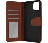 Funda Apple iPhone 13 Cuero Premium Tarjetero Función Soporte Vídeo Marrón