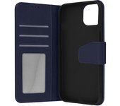 Funda Apple iPhone 13 Cuero Premium Tarjetero Función Soporte Vídeo Azul