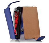 Funda para LG OPTIMUS L7 II in AZUL REAL - Cubierta Proteccion Estilo Flip de Cuero Sintetico Estructuro - Etui Case Cover Carcasa
