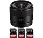E 11mm F1.8 + 3 SanDisk 64GB Extreme PRO UHS-II SDXC 300 MB/s + PDF MCZ DIRECT 20 TÉCNICAS PARA MEJO