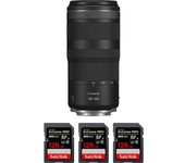 RF 100-400mm f5.6-8 IS USM + 3 SanDisk 128GB Extreme PRO UHS-II SDXC 300 MB/s + PDF MCZ DIRECT 20 TÉ