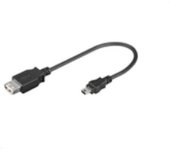 Microconnect USBAFBM cable USB 0,2 m USB 2.0 USB A Mini-USB B Negro