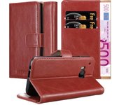 Funda Libro para HTC One M9 en ROJO BURDEOS - Cubierta Proteccion con Cierre Magnetico, Tarjetero y Funcion de Suporte - Etui Case Cover Carcasa