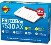 AVM FRITZ!Box 7530 AX router inalámbrico Gigabit Ethernet Doble banda (2,4 GHz / 5 GHz) Rojo, Blanco