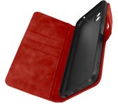 Funda Samsung Galaxy A22 5G Efecto Cocodrilo Solapa Tarjetero Soporte Vídeo Rojo