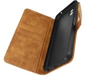 Funda Samsung Galaxy A22 5G Efecto Cocodrilo Solapa Tarjetero Vídeo Marrón