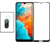 Película trasera de Camara + Vidretes templado 5D Cubierta completa para Huawei Y7 2019