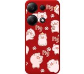 Funda Roja Xiaomi Poco M6 Pro 4G Cerdos