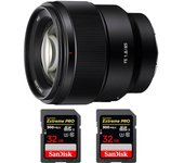 FE 85mm f/1.8 + 2 SanDisk 32GB Extreme PRO UHS-II SDXC 300 MB/s + PDF  pulgadas pulgadas20 TÉCNICAS PARA MEJORAR SUS