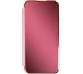 Funda iPhone 13 Cierre Translúcido Espejo Soporte Rosa