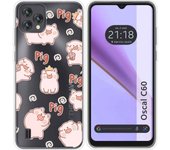 Funda Silicona Transparente Blackview Oscal C60 Cerdos