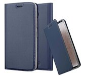 Funda Libro para Motorola MOTO C en CLASSY AZUL OSCURO - Cubierta Proteccion con Cierre Magnetico, Tarjetero y Funcion de Suporte - Etui Case Cover Carcasa