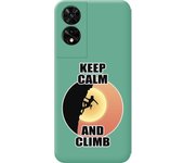 Funda Silicona Líquida Verde TCL 505 Mujer Escalada