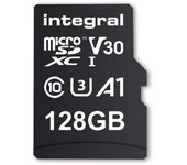 Integral INMSDX128G-100V30 128GB MICRO SD CARD MICROSDXC UHS-1 U3 CL10 V30 A1 UP TO 100MBS READ 45MB