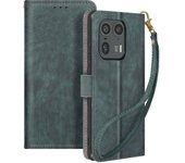 Funda Motorola Edge 50 Ultra con Tapa Cartera - Efecto Cepillado Verde oscuro