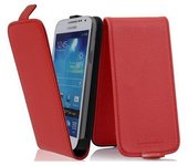 Funda para Samsung Galaxy S4 MINI in ROJO DE CHILE - Cubierta Proteccion Estilo Flip de Cuero Sintetico Liso - Etui Case Cover Carcasa