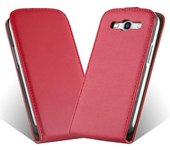 Funda para Samsung Galaxy A3 2015 in ROJO DE CHILE - Cubierta Proteccion Estilo Flip de Cuero Sintetico Liso - Etui Case Cover Carcasa