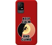 Funda Silicona Líquida Roja TCL 406 Mujer Escalada