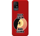 Funda Silicona Líquida Roja TCL 406 Hombre Escalada