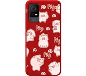 Funda Silicona Líquida Roja TCL 406 Cerdos