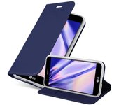 Funda Libro para LG K10 2017 en CLASSY AZUL OSCURO - Cubierta Proteccion con Cierre Magnetico, Tarjetero y Funcion de Suporte - Etui Case Cover Carcasa