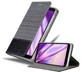 Funda Libro para WIKO Y60 en GRIS NEGRO - Cubierta Proteccion con Cierre Magnetico, Tarjetero y Funcion de Suporte - Etui Case Cover Carcasa