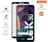 Protector Cristal Templado Completo 5D Full Glue Negro para Lg K30 Vidrio