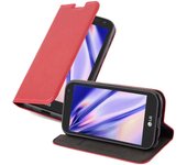 Funda Libro para LG K3 2017 en ROJO MANZANA - Cubierta Proteccion con Cierre Magnetico, Tarjetero y Funcion de Suporte - Etui Case Cover Carcasa