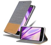 Funda Libro para Motorola MOTO Z en GRIS CLARO MARRoN - Cubierta Proteccion con Cierre Magnetico, Tarjetero y Funcion de Suporte - Etui Case Cover Carcasa