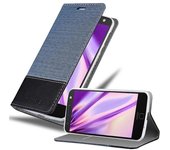 Funda Libro para Motorola MOTO Z en AZUL OSCURO NEGRO - Cubierta Proteccion con Cierre Magnetico, Tarjetero y Funcion de Suporte - Etui Case Cover Carcasa