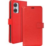 Funda con cierre para Motorola Edge 50 Fusion Protección con correa Rojo