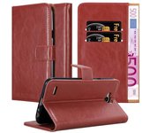 Funda Libro para LG X Power 2 en ROJO BURDEOS - Cubierta Proteccion con Cierre Magnetico, Tarjetero y Funcion de Suporte - Etui Case Cover Carcasa