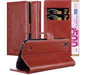 Funda Libro para LG X Power en ROJO BURDEOS - Cubierta Proteccion con Cierre Magnetico, Tarjetero y Funcion de Suporte - Etui Case Cover Carcasa