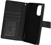 Funda Motorola Moto G52 / G82 Cartera Soporte de Video Muñequera Negra