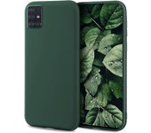Minimalist Series Funda Silicona para Samsung A51, Verde Oscuro con Acabado Mate, Cover Carcasa de T