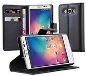 Funda Libro para LG L60 en NEGRO FANTASMA - Cubierta Proteccion con Cierre Magnetico, Tarjetero y Funcion de Suporte - Etui Case Cover Carcasa
