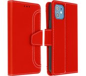 Funda iPhone 12 Mini Libro Monedero F. Soporte - Rojo