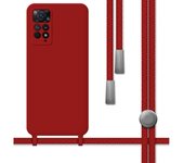 Funda Silicona con Cordón Xiaomi Redmi Note 12 Pro 4G Roja