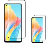 Kit 2 Película de vidrio templado 5D Cubierta completa para Oppo Reno8 T - Transparente/Negro