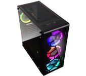 Observatory RGB Caja PC USB 2.0 Vidrio Templado E-ATX Midi Torre 4 Ventiladores Negro