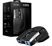 EVGA X20 ratón Ambidextro RF Wireless + Bluetooth + USB Type-A Óptico 16000 DPI