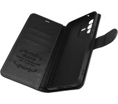 Funda Vivo V23 5G Cartera y Portavideos Negro Efecto Cuero Liso