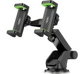 Soporte coche Ventosa de doble abrazadera Negro
