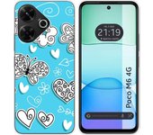 Funda Silicona Xiaomi Poco M6 4G Mariposas