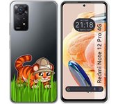 Funda Silicona Transparente Xiaomi Redmi Note 12 Pro 4G Tigre