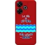 Funda Silicona Roja Xiaomi Poco M6 4G Agua
