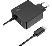 Ewent EW3978 cargador de dispositivo móvil Portátil Negro Corriente alterna Carga rápida Interior