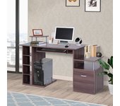 Mesa de Ordenador Monitor PC de Madera con Soporte de Impresora Armarios Estantes Abiertos Múltiple