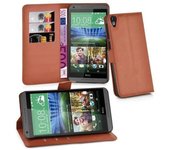 Funda Libro para HTC Desire 820 en MARRoN CHOCOLATE - Cubierta Proteccion con Cierre Magnetico, Tarjetero y Funcion de Suporte - Etui Case Cover Carcasa