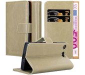 Funda Libro para Sony Xperia XZ1 Compact en MARRoN CAPUCHINO - Cubierta Proteccion con Cierre Magnetico, Tarjetero y Funcion de Suporte - Etui Case Cover Carcasa